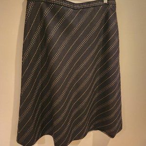 Talbots Authentic 100% Italian Wool Striped Fully Lined A-line Skirt Size 14